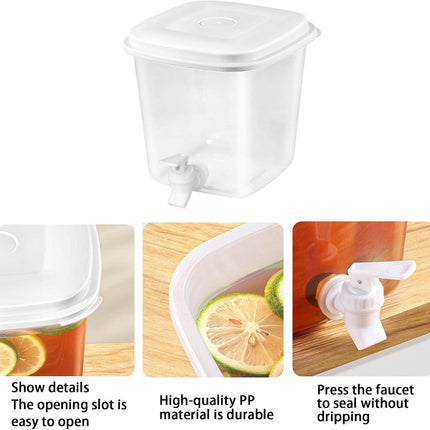 Water Dispenser - 3.5L Water Dispenser with Lid - Water Tap - Drink Bucket - Beverage Machine with Tap - Lemonade Dispensers - Lemonade Tap - Plastic Juice Dispenser - Beverage Dispensers - Juice Dispenser - Lemonade Juice Party Cocktail Cold Water Jug.