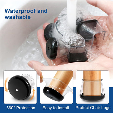 28 Pieces Chair Leg Protectors - Silicone Protective Caps - Chair Leg Protectors - Round Medium Silicone Chair Cushion - Anti-Scratch Felt - Furniture Cushions - Chair Leg Protectors - Carpet Chair Leg Cushions (fit: 20.1-30 mm) - Floor Protection - Black.
