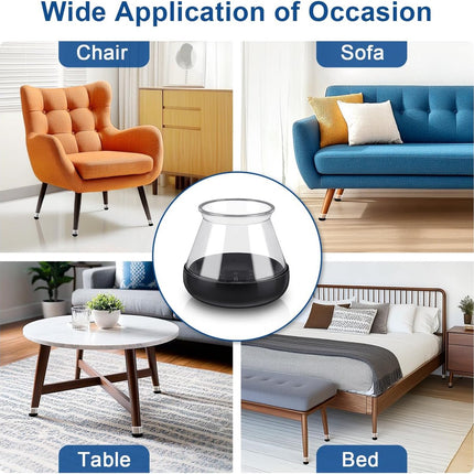 28 Pieces Chair Leg Protectors - Silicone Protective Caps - Chair Leg Protectors - Round Medium Silicone Chair Cushion - Anti-Scratch Felt - Furniture Cushions - Chair Leg Protectors - Carpet Chair Leg Cushions (fit: 20.1-30 mm) - Floor Protection - Black.