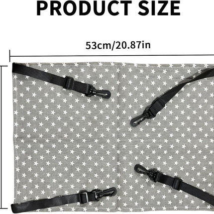 Cat Hammock - Hammock for cats - hanging pet bed - hammock for pets - with hooks - for Kittens, Puppies and Small Pets - Adjustable Straps - Pet Swing - cat bed - for cages and gardens - 53*35 cm - grey stars.