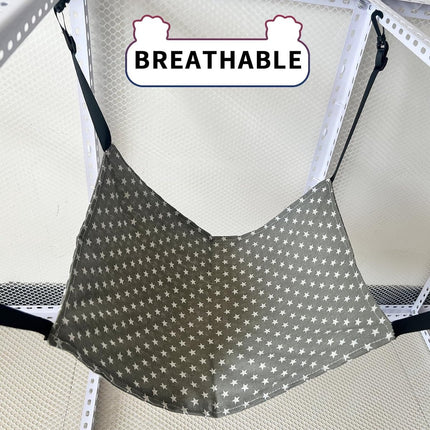 Cat Hammock - Hammock for cats - hanging pet bed - hammock for pets - with hooks - for Kittens, Puppies and Small Pets - Adjustable Straps - Pet Swing - cat bed - for cages and gardens - 53*35 cm - grey stars.