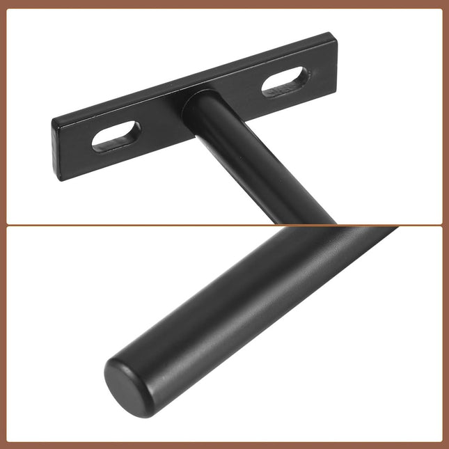 4 pieces - concealed floating shelf brackets - 3 inch - silver - shelves - floating shelf support brackets - steel - wall mounting - screws and plugs included - T-brackets for shelves - for floating wooden shelves - black - 76 mm.
