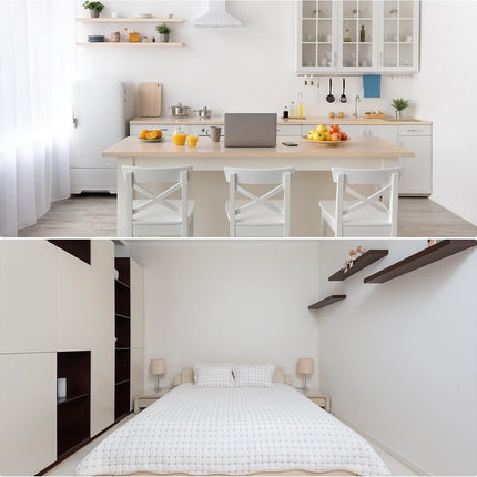 4 pieces - concealed floating shelf brackets - 3 inch - silver - shelves - floating shelf support brackets - steel - wall mounting - screws and plugs included - T-brackets for shelves - for floating wooden shelves - black - 76 mm.