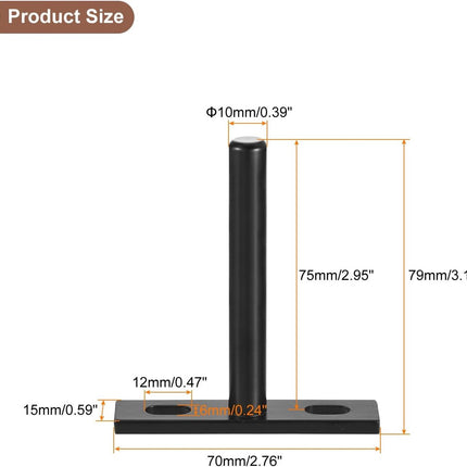4 pieces - concealed floating shelf brackets - 3 inch - silver - shelves - floating shelf support brackets - steel - wall mounting - screws and plugs included - T-brackets for shelves - for floating wooden shelves - black - 76 mm.