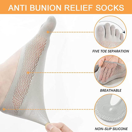 5 pairs of socks to align toe socks - Breathable - Toe socks - For bunions - Women's - Orthopedic compression toe socks for women - Invisible low five-toe socks - Yoga Socks - Comfortable Socks.
