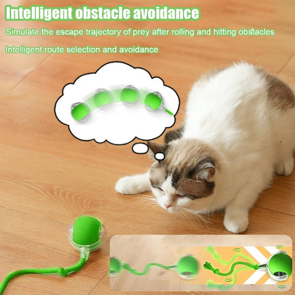 Electric Cat Ball Toy - Cat Toys - Electric Toy Ball - Pet Toys - Smart Toy Ball - Automatic Rolling Cat Ball - Interactive Cat Toy - Rechargeable - Cat Ball for Play and Interaction - Green.