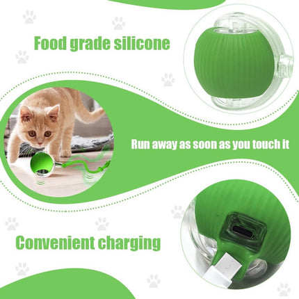 Electric Cat Ball Toy - Cat Toys - Electric Toy Ball - Pet Toys - Smart Toy Ball - Automatic Rolling Cat Ball - Interactive Cat Toy - Rechargeable - Cat Ball for Play and Interaction - Green.