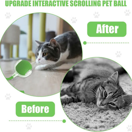 Electric Cat Ball Toy - Cat Toys - Electric Toy Ball - Pet Toys - Smart Toy Ball - Automatic Rolling Cat Ball - Interactive Cat Toy - Rechargeable - Cat Ball for Play and Interaction - Green.