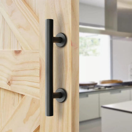 30 cm - Sliding Door Handle - Door Knob - Garage Handle - Sliding Door Knob Set - Barn Door Handles - Heavy Duty - With Screws - For Garage Door Cabinet - Black.