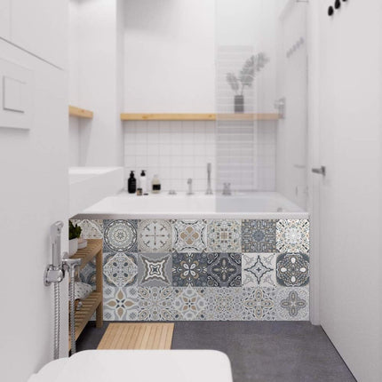 24 Pieces PVC Mosaic Tile Sticker - 10x10 cm - Adhesive Tiles - Moroccan Wall Tile - Waterproof Wallpaper - Decorative Film Furniture Film - Self-Adhesive Tiles - for Kitchen, Cabinet, Furniture, Table - Decorative Sticker Tiles - Adhesive Film Tile Stick.