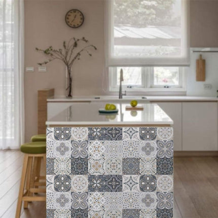 24 Pieces PVC Mosaic Tile Sticker - 10x10 cm - Adhesive Tiles - Moroccan Wall Tile - Waterproof Wallpaper - Decorative Film Furniture Film - Self-Adhesive Tiles - for Kitchen, Cabinet, Furniture, Table - Decorative Sticker Tiles - Adhesive Film Tile Stick.