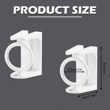8 pieces - Curtain Rod Bracket - self-adhesive curtain rod holder - 360 degree rotatable mounting brackets - for curtain rods - no drilling required - for bathroom, bedroom, kitchen, hotel - white - 4*5 cm.