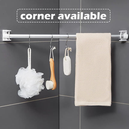 8 pieces - Curtain Rod Bracket - self-adhesive curtain rod holder - 360 degree rotatable mounting brackets - for curtain rods - no drilling required - for bathroom, bedroom, kitchen, hotel - white - 4*5 cm.