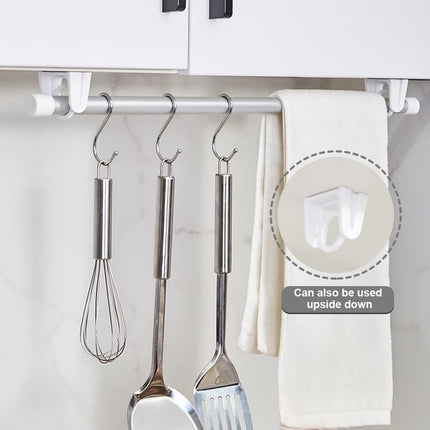 8 pieces - Curtain Rod Bracket - self-adhesive curtain rod holder - 360 degree rotatable mounting brackets - for curtain rods - no drilling required - for bathroom, bedroom, kitchen, hotel - white - 4*5 cm.