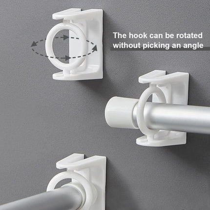 8 pieces - Curtain Rod Bracket - self-adhesive curtain rod holder - 360 degree rotatable mounting brackets - for curtain rods - no drilling required - for bathroom, bedroom, kitchen, hotel - white - 4*5 cm.