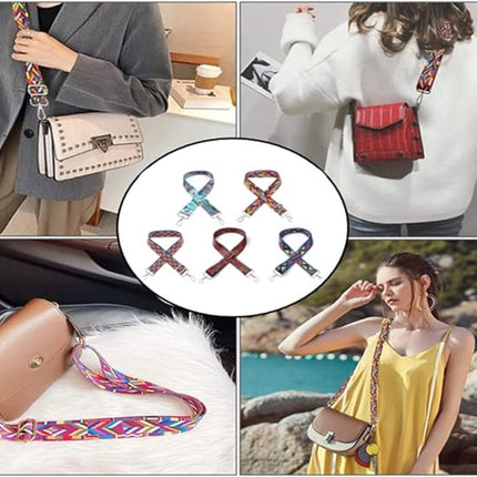 Bag Strap - 4-Piece Shoulder Strap - Adjustable Bag Strap - Bagstrap - Bag Strap - Colorful Ethnic Style Strap - shoulder strap for bag - Shoulder Strap - bag strap bag strap - Front Shoulder Strap Handbag Canvas Bags DIY Accessories Unisex.