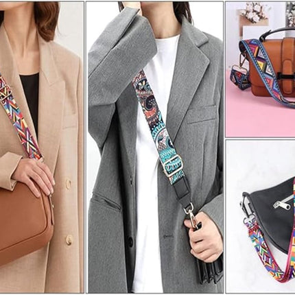 Bag Strap - 4-Piece Shoulder Strap - Adjustable Bag Strap - Bagstrap - Bag Strap - Colorful Ethnic Style Strap - shoulder strap for bag - Shoulder Strap - bag strap bag strap - Front Shoulder Strap Handbag Canvas Bags DIY Accessories Unisex.