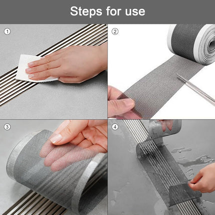 12cm*4m - Floor drain stickers - Hair catcher stickers - Shower filter - Self-adhesive filter - Drainage filter stickers - Anti-blocking mesh stickers - with sticker scraper - prevents blockages in kitchens and bathrooms - black.