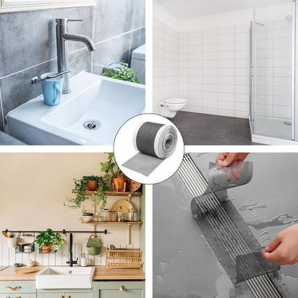 12cm*4m - Floor drain stickers - Hair catcher stickers - Shower filter - Self-adhesive filter - Drainage filter stickers - Anti-blocking mesh stickers - with sticker scraper - prevents blockages in kitchens and bathrooms - black.
