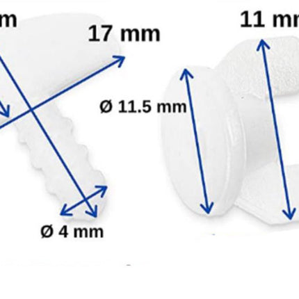 20 pieces - Curtain Rail Plugs - plastic curtain rail plugs - curtain locks - sliding rails - accessories for replacing curtains - curtain rail end lock - curtain stoppers for rail systems - 17*17*17 mm - white.