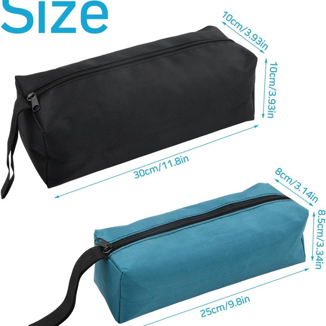 2 pieces - 30*10*10cm and 25*8*8.5 cm - Tool bag - small tool bags - waterproof tool bags - sturdy small tool bag - for carpenter, tools and power tools - black and blue.