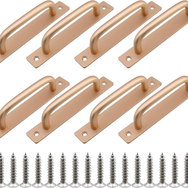 8 Pieces Door Handle - Kitchen Cabinet Handles - Cabinet Handles - Handles for Small Doors - 5" Hole in the Center Aluminum Alloy Cabinet Handles - Kitchen Cabinet Handle - For Drawer Cabinets, Cabinets, Kitchen, Wardrobe and Drawer Handles - Gold.