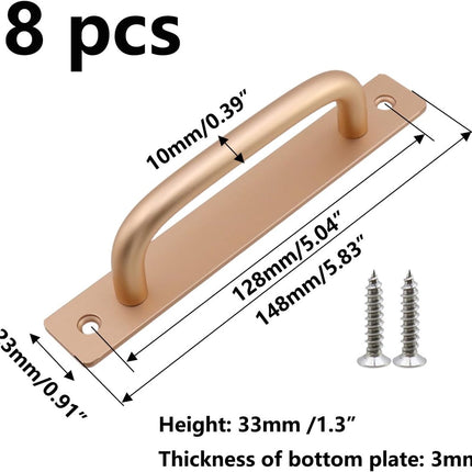 8 Pieces Door Handle - Kitchen Cabinet Handles - Cabinet Handles - Handles for Small Doors - 5" Hole in the Center Aluminum Alloy Cabinet Handles - Kitchen Cabinet Handle - For Drawer Cabinets, Cabinets, Kitchen, Wardrobe and Drawer Handles - Gold.