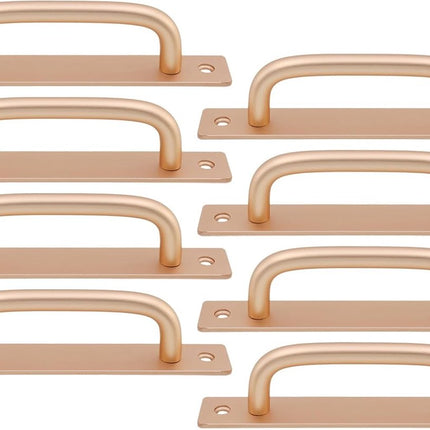 8 Pieces Door Handle - Kitchen Cabinet Handles - Cabinet Handles - Handles for Small Doors - 5" Hole in the Center Aluminum Alloy Cabinet Handles - Kitchen Cabinet Handle - For Drawer Cabinets, Cabinets, Kitchen, Wardrobe and Drawer Handles - Gold.