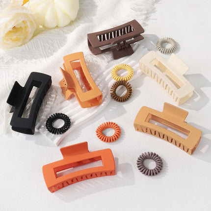 Set of 6 large hair clips for women - hair clips - banana clips - hair clamps - for adults - rectangular hair clips - large - six different colors - B.