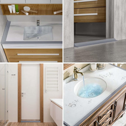 200*2*1.2 cm - Water-repellent strip - shower threshold - bendable waterproof strip - shower seal - kitchen accessories - bathroom accessories - for glass walls, shower floors, kitchen countertops - grey.