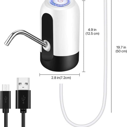 Electric water pump - Portable water pump - Water pump - Water bottle dispenser - detachable electric pump - for desk, countertop, kitchen and office - white - 7.2*7.2*12.5 cm.