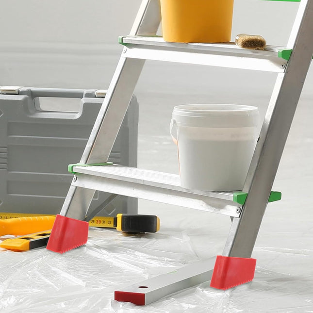 4 pieces - 5*3.8*2 cm - non-slip ladder foot covers - durable accessories for home ladders - attic ladder stepladder foot caps - stepladder feet rubber non-slip pads - easy to install - rubber foot covers - red.