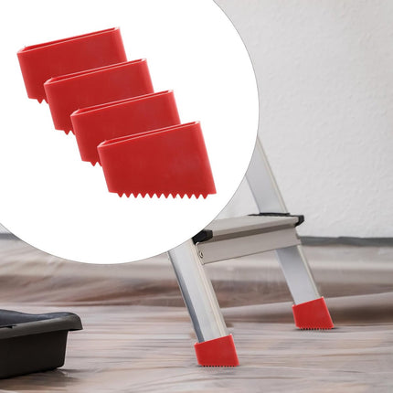 4 pieces - 5*3.8*2 cm - non-slip ladder foot covers - durable accessories for home ladders - attic ladder stepladder foot caps - stepladder feet rubber non-slip pads - easy to install - rubber foot covers - red.