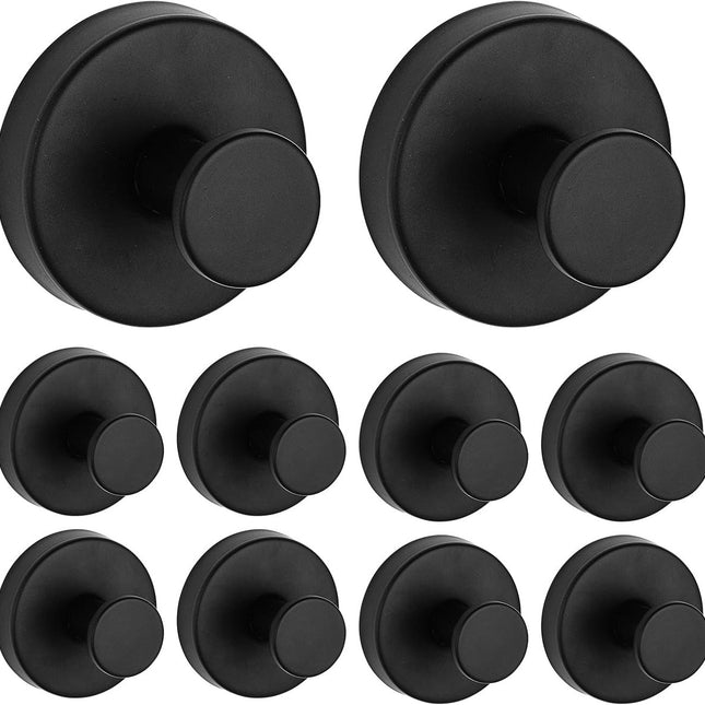 10 pieces suction cup hooks for shower - suction cup hooks - suction cup towel hooks for bathrooms - self-adhesive wall hook - SUS304 waterproof stainless steel hooks - for bathroom, bedroom, kitchen, hotel and office.
