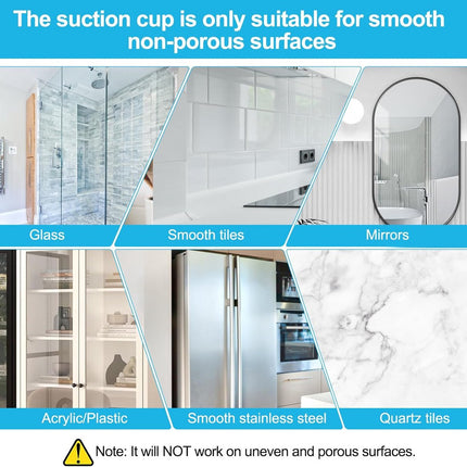 10 pieces suction cup hooks for shower - suction cup hooks - suction cup towel hooks for bathrooms - self-adhesive wall hook - SUS304 waterproof stainless steel hooks - for bathroom, bedroom, kitchen, hotel and office.