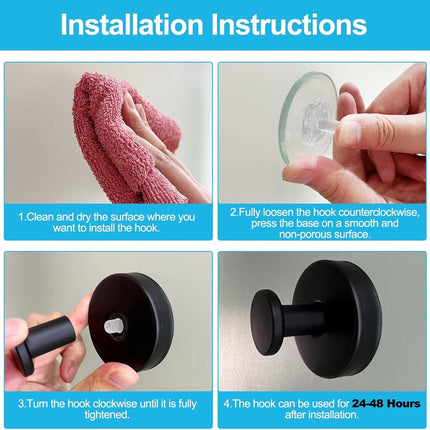 10 pieces suction cup hooks for shower - suction cup hooks - suction cup towel hooks for bathrooms - self-adhesive wall hook - SUS304 waterproof stainless steel hooks - for bathroom, bedroom, kitchen, hotel and office.