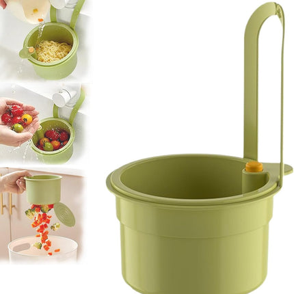 Drain Basket - Drain Filter - Sink Storage Holder - Faucet Hanging Strainer - Sink Drain Basket - Sink Strainer Basket - Sink Food Waste Collection Bin - Sink Trash Can - Plastic Kitchen Sink Strainer - Food Fruit Vegetable Drying Rack - Green.