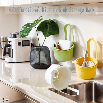 Drain Basket - Drain Filter - Sink Storage Holder - Faucet Hanging Strainer - Sink Drain Basket - Sink Strainer Basket - Sink Food Waste Collection Bin - Sink Trash Can - Plastic Kitchen Sink Strainer - Food Fruit Vegetable Drying Rack - Green.