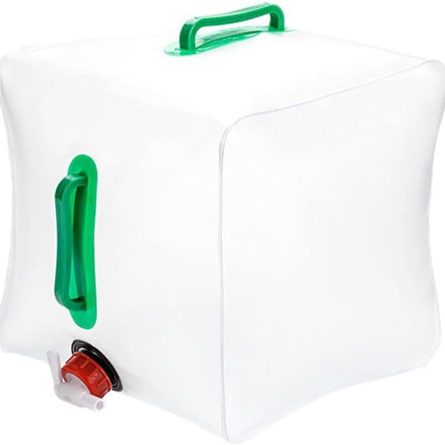 20L - Water tank - Foldable water tank - Foldable water bag - Foldable water container with tap - Portable foldable water bottle - Hydration bag - Camping hydration bag - Easy to store - Travel-friendly - With 2 handles - 28*28*26 cm.