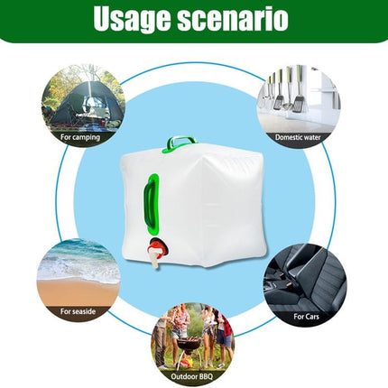 20L - Water tank - Foldable water tank - Foldable water bag - Foldable water container with tap - Portable foldable water bottle - Hydration bag - Camping hydration bag - Easy to store - Travel-friendly - With 2 handles - 28*28*26 cm.