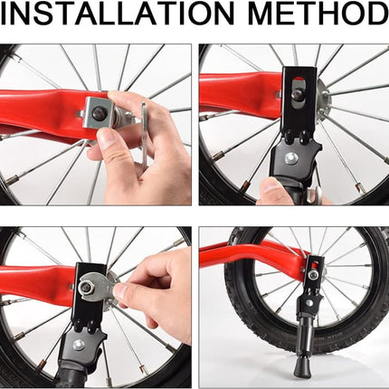 Kids' bike stand - 18" - bicycle stand - mountain bike stand - adjustable - easy to install - single-sided stand - kids' bike stand - black.