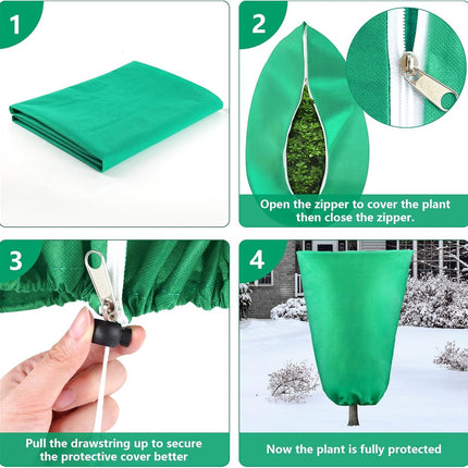 Plant Cover - 1 piece - 240*200cm - Frost Protection Plant Cover - Winter Cover - Potted Plant Bag - Frost Cloth - Plant Frost Cover - Winter Protection Bag for Plants - Winter Plant Covers - with zipper and drawstring - for outdoor plants, potted fruit t.