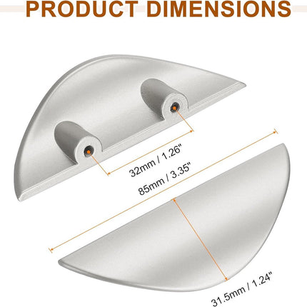 2 pieces - cabinet handles - door handle - half-moon cabinet handle - hole spacing 32 mm - drawer handles - concealed zinc alloy handles - zinc alloy cabinet handles - furniture accessories - with screws - for kitchen cabinet, chest of drawers, hardware -.