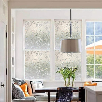 Window Film - Self-Adhesive Window Film - Stained Glass - Privacy Film - Frosted Glass - Rainbow Flowers - Sun Protection & Insulating - Privacy - 45 x 200 cm.