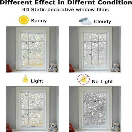 Window Film - Self-Adhesive Window Film - Stained Glass - Privacy Film - Frosted Glass - Rainbow Flowers - Sun Protection & Insulating - Privacy - 45 x 200 cm.