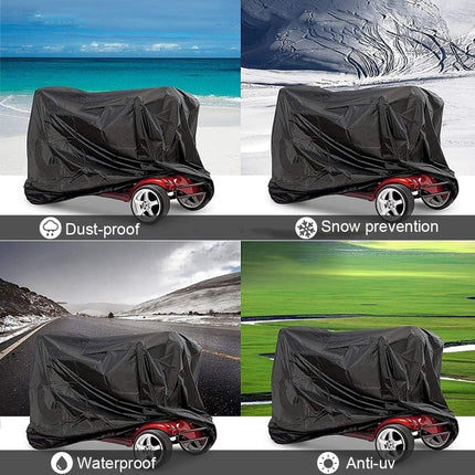 Electric Scooter Cover - Oxford Fabric 210D Electric Scooter Cover - Waterproof Scooter Cover - Dustproof - Snowproof - Sunproof - Rainproof - Protective Cover - Black - 170×61×117 cm.