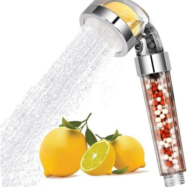 High-pressure shower head - with hand shower filter - Wellness Shower Head - for removing chlorine fluoride, softening hard water - Purifying Water - Shower Head - silver, clear.