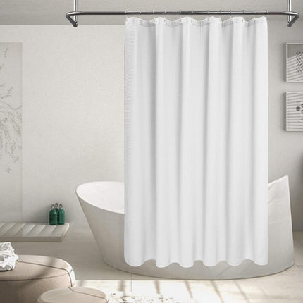 Waffle Weave Shower Curtain - Shower Curtain - Window Curtain - Fabric shower curtain for bathroom - Raised fabric - Waterproof - Washable - Suitable for bathroom, bedroom - White - 150 × 180 CM.