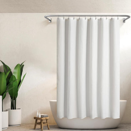 Waffle Weave Shower Curtain - Shower Curtain - Window Curtain - Fabric shower curtain for bathroom - Raised fabric - Waterproof - Washable - Suitable for bathroom, bedroom - White - 150 × 180 CM.