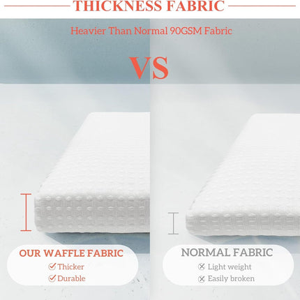 Waffle Weave Shower Curtain - Shower Curtain - Window Curtain - Fabric shower curtain for bathroom - Raised fabric - Waterproof - Washable - Suitable for bathroom, bedroom - White - 150 × 180 CM.